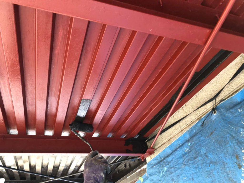 アパート鉄部階段塗装工事｜施工写真14